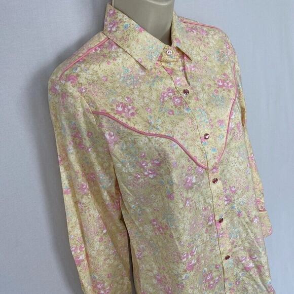 Floral Button Down Shirt - Yellow and Pink - Picture 3 of 15